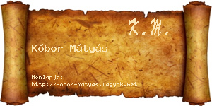 Kóbor Mátyás névjegykártya