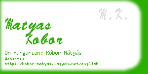 matyas kobor business card