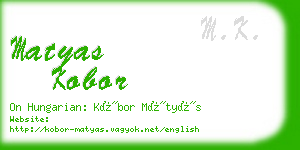 matyas kobor business card